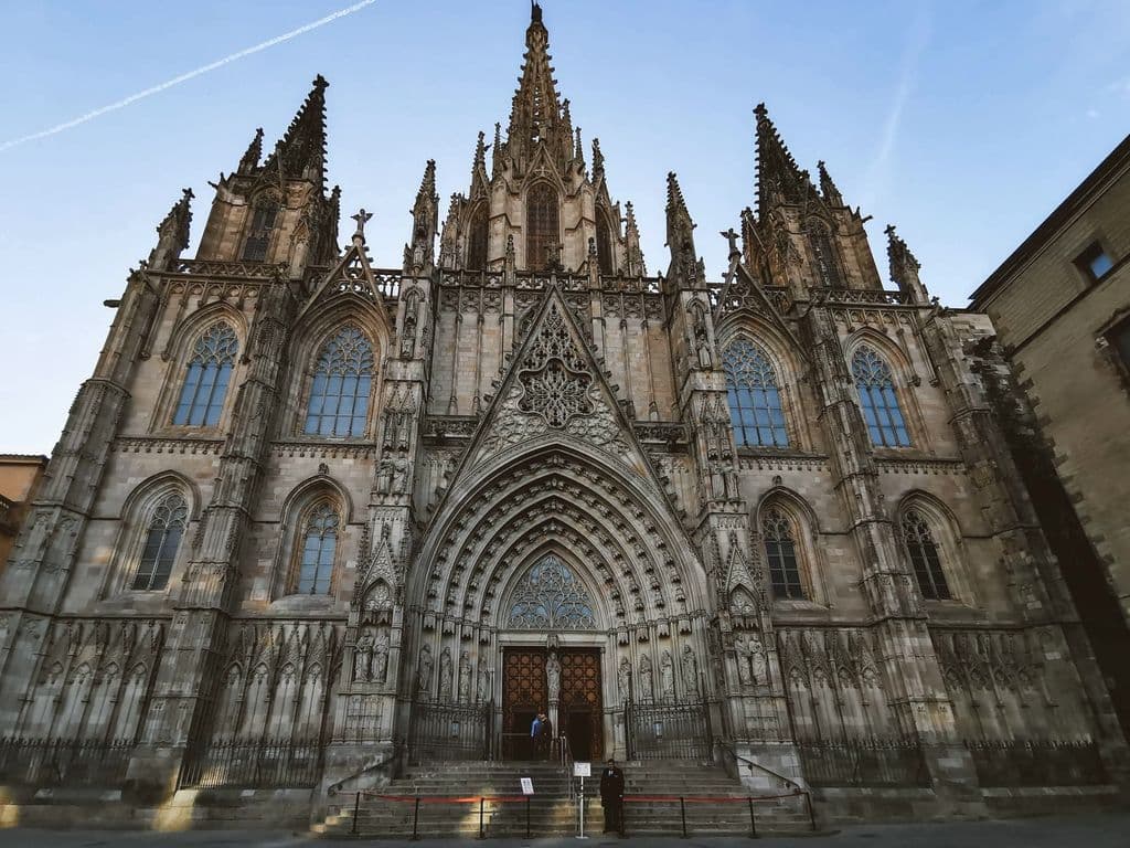 Facade of Barcelona Cathedral in the Gothic Quarter, by Mehmet Turgut Kirkgoz