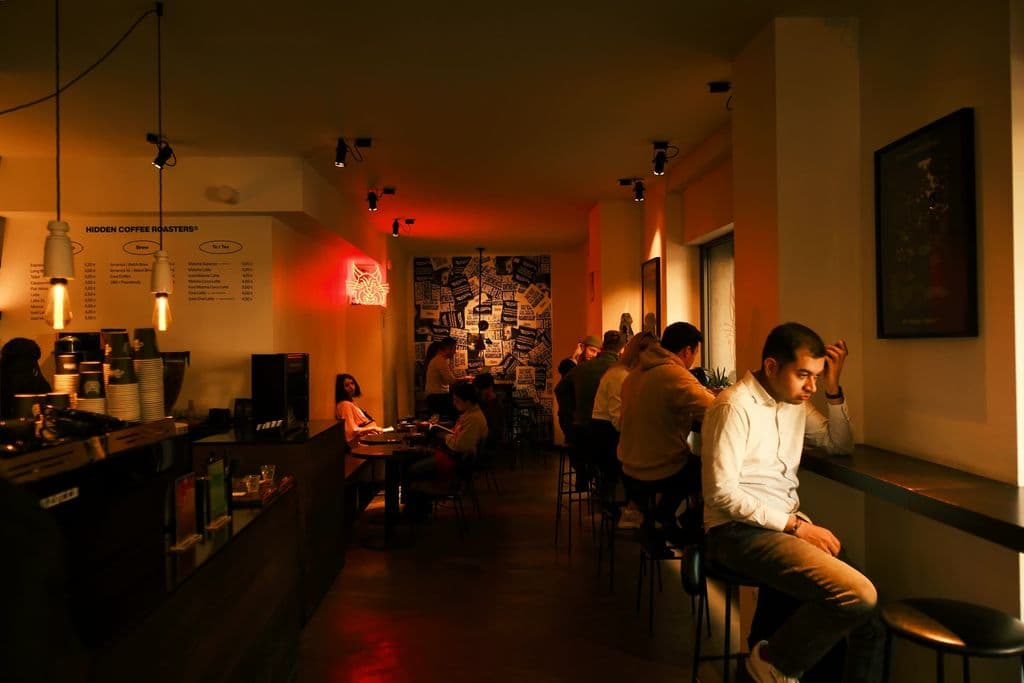 Hidden Coffee Roasters cafe interior in Barcelona, by Yuval Zukerman