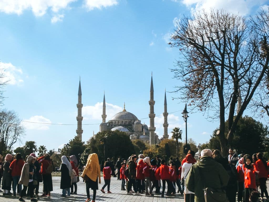 Visitors near the Blue Mosque in Istanbul, by Fatih Al Haq