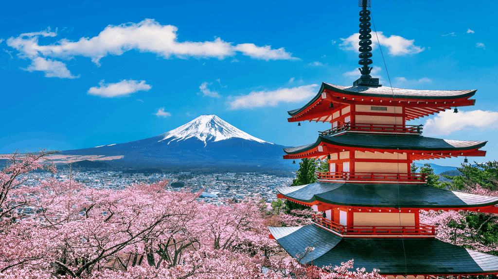 Japan Fuji mountain with shrine