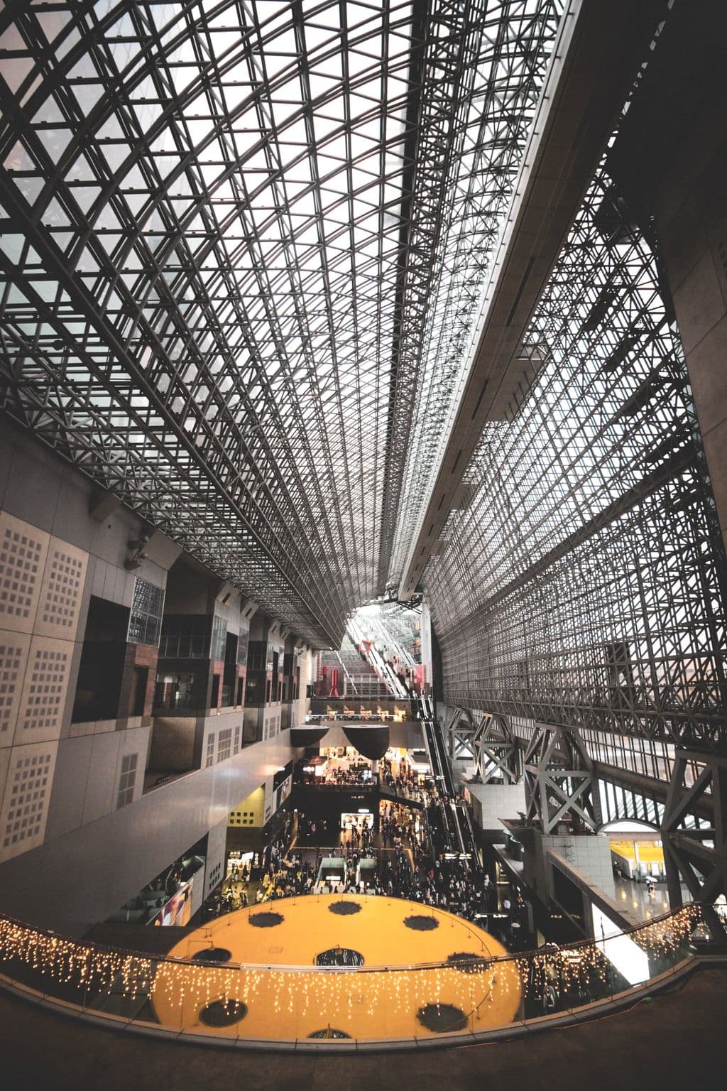 Modern atrium inside Kyoto Station, by Jeremy Li