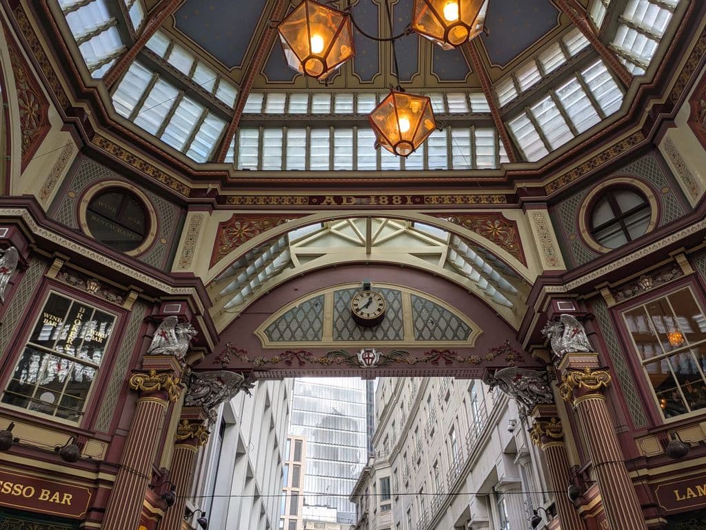 Victorian architecture inside Leadenhall Market in London, by David Allen