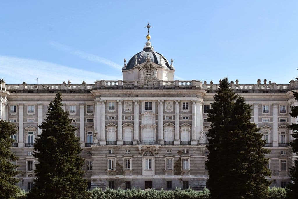 Royal Palace of Madrid facade and gardens, by Esteban Arango