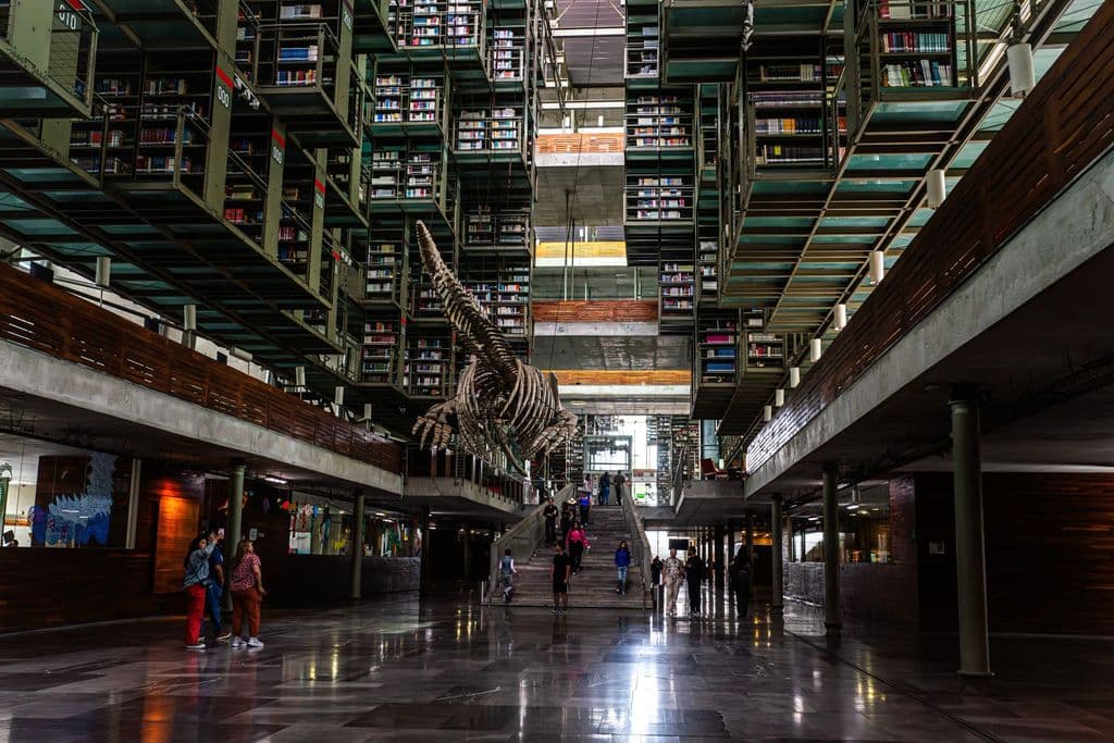 Interior of Biblioteca Vasconcelos in Mexico City, by Juan L Seralbad