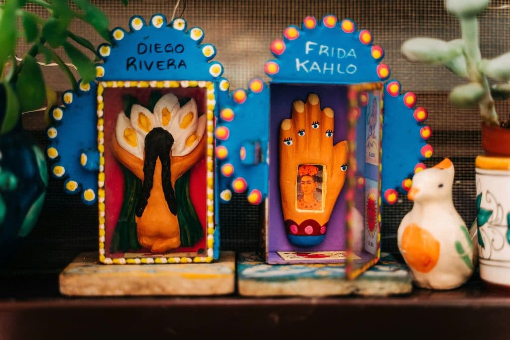 Decorative Frida Kahlo Museum display in Mexico City, by Gabriella Clare Marino