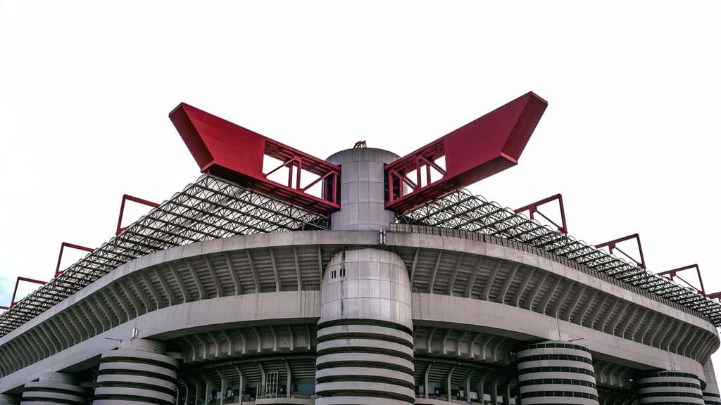 Exterior detail of San Siro Stadium in Milan, by Berke Can