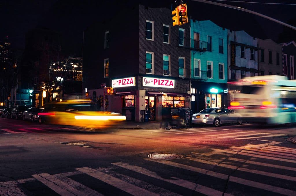 Joe’s Pizza slice counter in New York City, by Matteo Modica