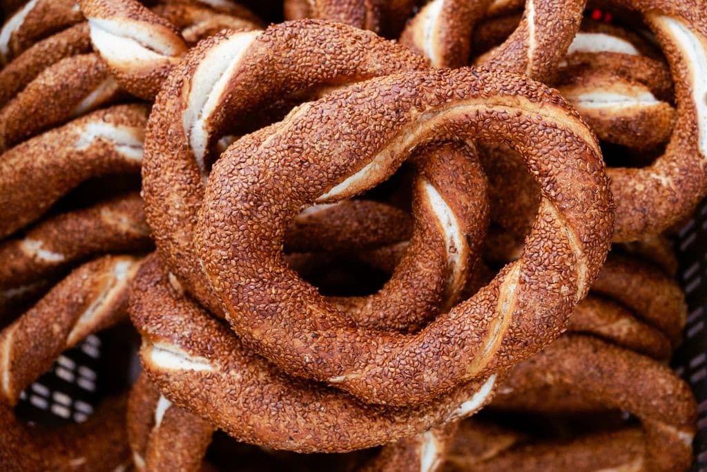 Fresh Turkish simit with sesame crust, by Zeki Okur